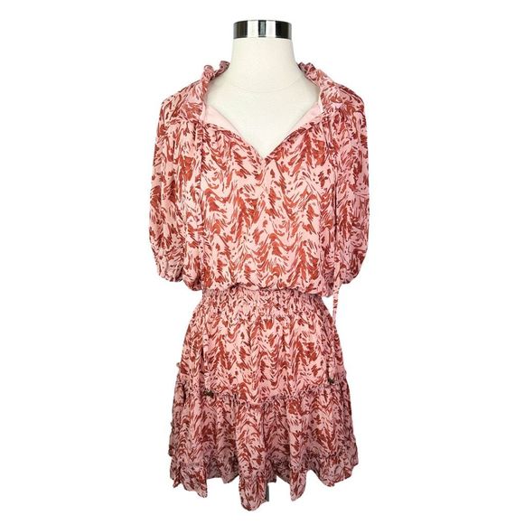 Entro Farah Mauve Floral Print Dress - Size Large - Picture 2 of 8